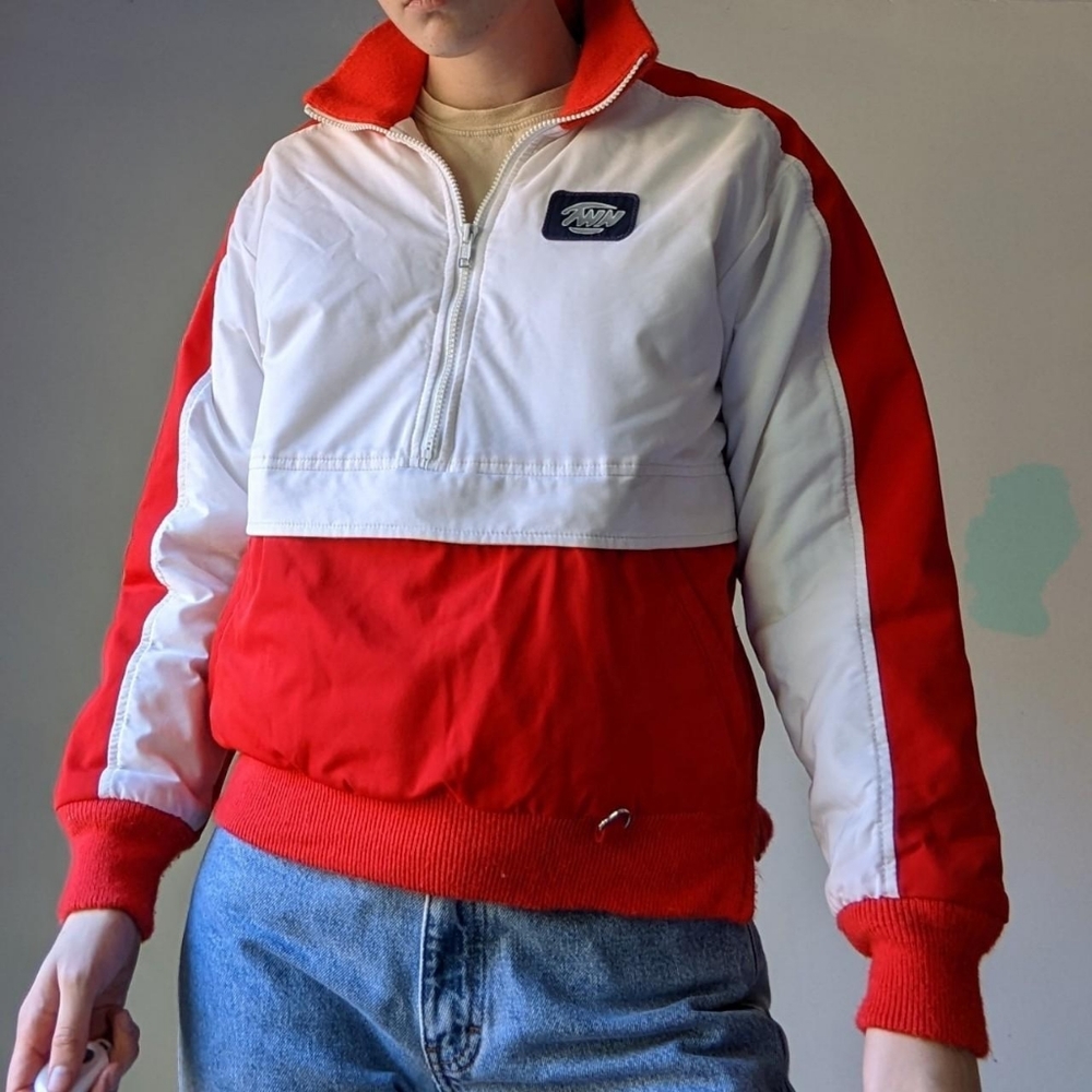 Vintage 90's TWN Yakima Red & White Quarter-zip Ski Jacket Puffer